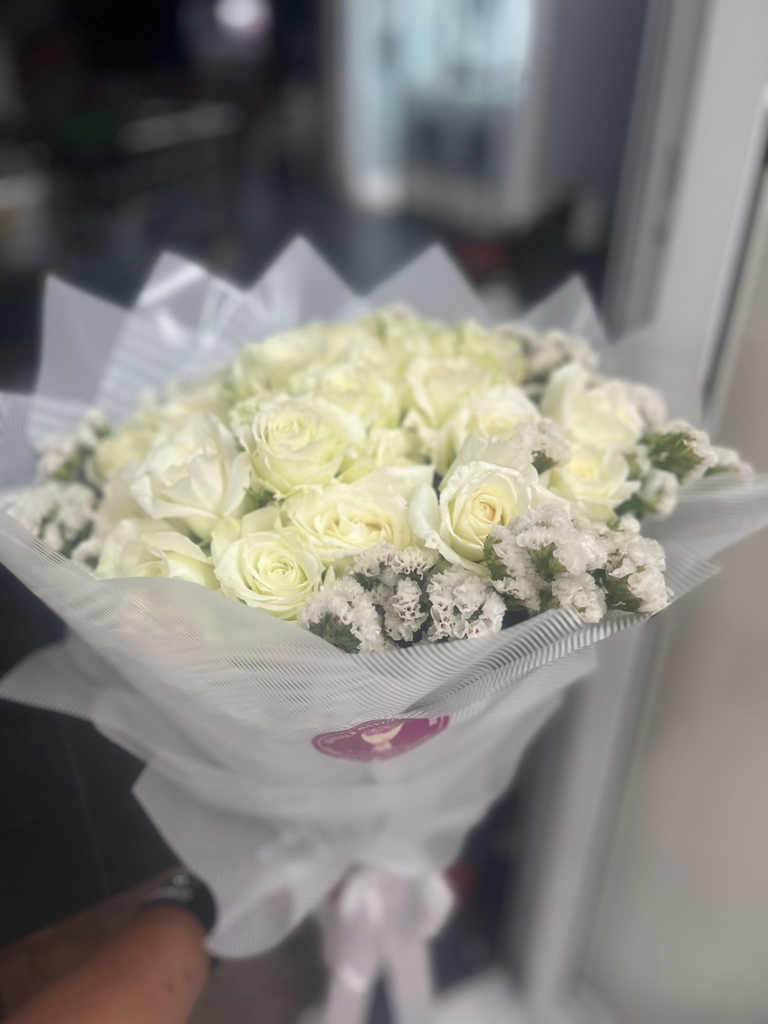 Beyaz gül buketi