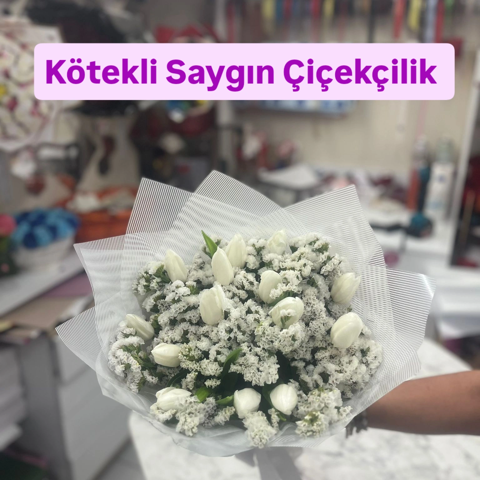 Beyaz lale buketi